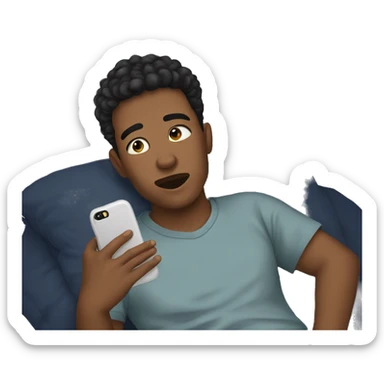 Boy use tha phone late night 🌙 😴  sticker