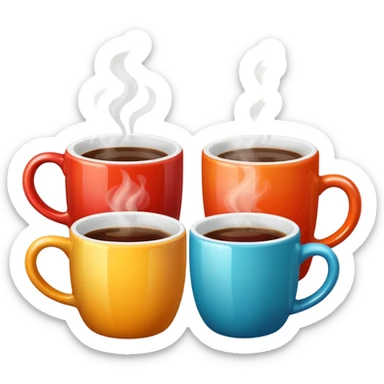 colorful mugs hot drink sticker