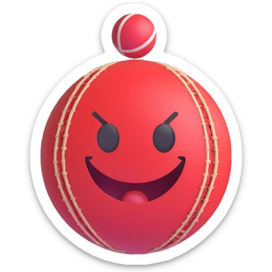 3D emoji style cricket game, microsoft fluent style sticker