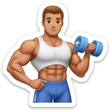 bodybuilder using foam roller sticker