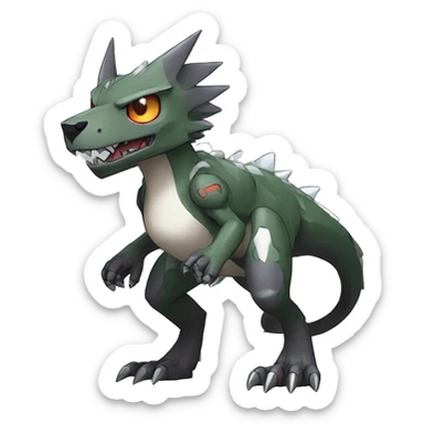  Cool Edgy Digimon-Fakemon-Rex with edgy markings full body sticker