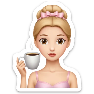 Bailarina con cabeza de taza de café  sticker