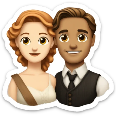 jack dawson and rose from titanic sticker