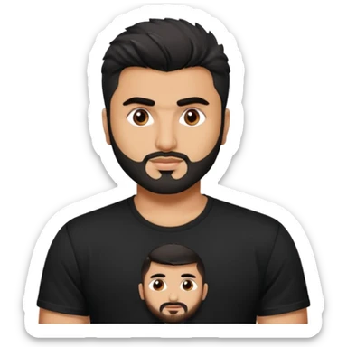 ipretty bratz emoji of arjun kapoor wearing a black tee,  sticker