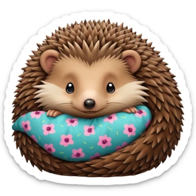 hedgehog in pajama curled up sticker