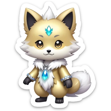  High quality Cute Cool Kawaii edgy Pretty Chibi Fur-Sona Shiny Colorful Sparkly Fakemon Full Body sticker