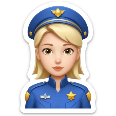 cute female spaceship captain portrait, head and shoulders only, futuristic uniform, captain badge, confident expression, 3D cartoon, mobile game icon style, clean background, no text, no watermark
 sticker