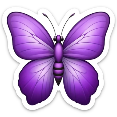 Mariposa color morado en una flor sticker