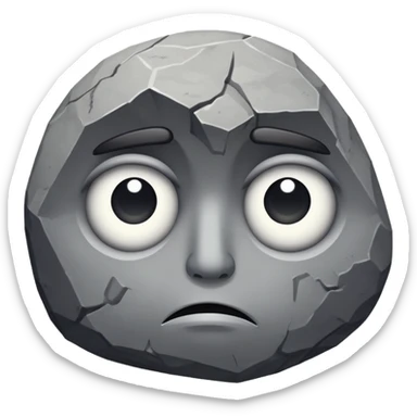Pensive rock, eyes down, disappointed sticker