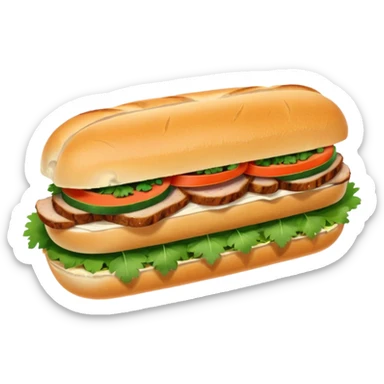 traditional banh mi with char grilled pork emoji sticker