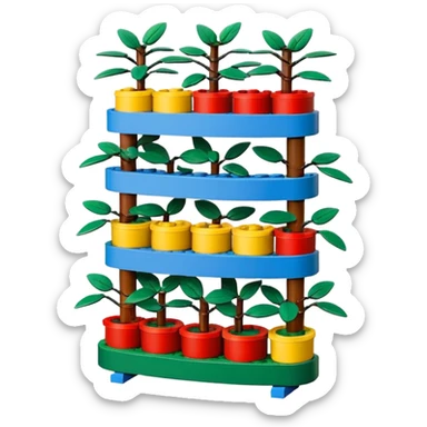 Large curved multi-tier Old Lego plant rack  sticker