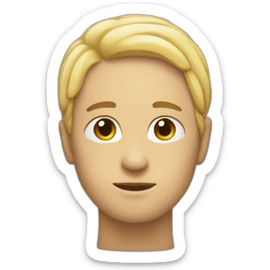 A head over which hands are clasped together sticker