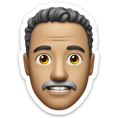 a hyper-realistic face of a guy in extreme terror sticker