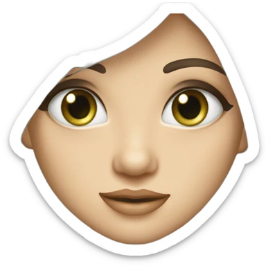 Une fille à la peau blanche avec les yeux verts les cheveux châtains long ondulés et détaché sticker