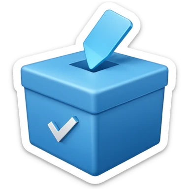 Blue box with a blue check in side sticker