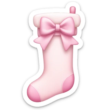 pale pink stocking with pale pink bow sticker