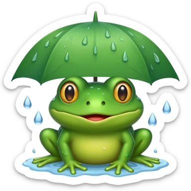 Une grenouille sous la pluie sticker