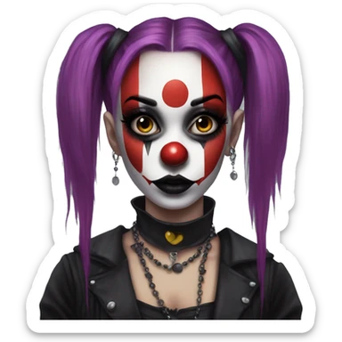 Gothgirl with piercings clown sticker