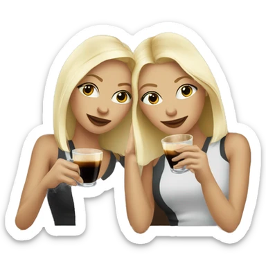 Two blonde girls drinking espresso martinis sticker