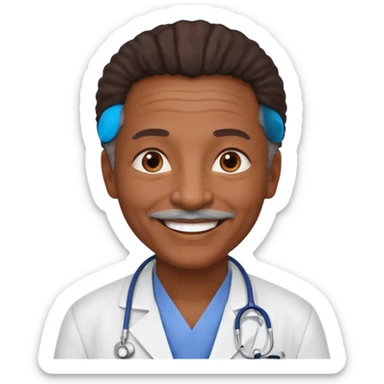 aftican american doctor emoji a bit older sticker