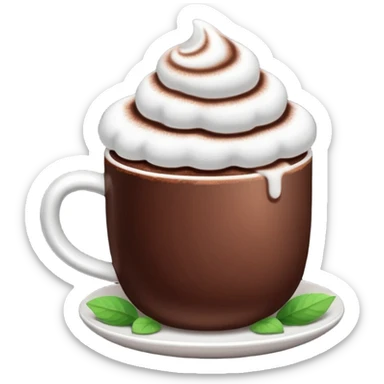a cup of cocoa with marshmallows sticker