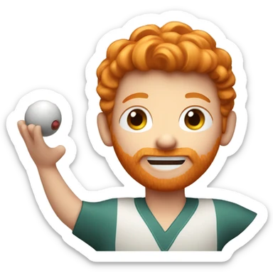 Ginger person with hearing aid  bowling sticker