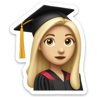 Graduated white girl with big tired eye bags sticker