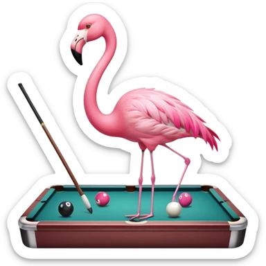 Fenicottero che gioca a biliardo sticker
