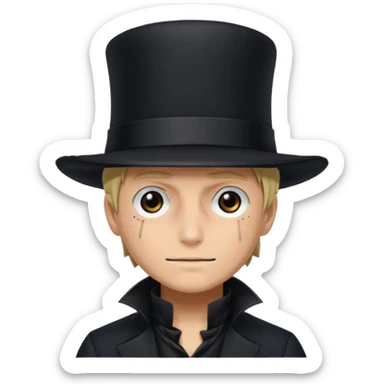 Sabo l'empereur des flammes avec un chapeau haut-de-forme noir  de one piece sticker