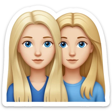 Lesbian couple ( one white girl with long blond hair and blue eyes) ( the second white girl with long brown hair and hazel eyes) sticker