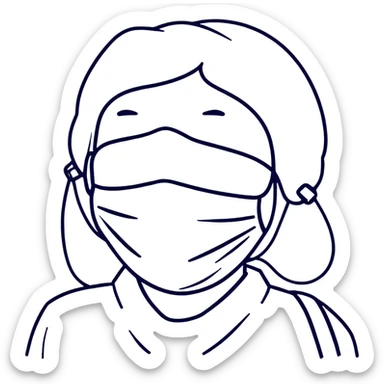 Self-care, person relaxing with face mask sticker