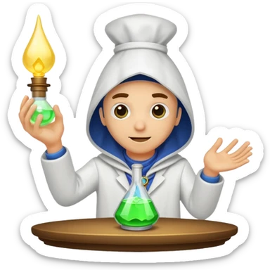 alchemist offering mysterious glowing vial sticker