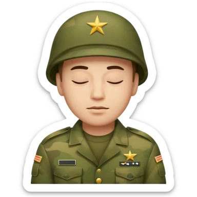 Man sleeping in the army  sticker