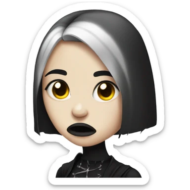 Goth girl with a disgusted face sticker
