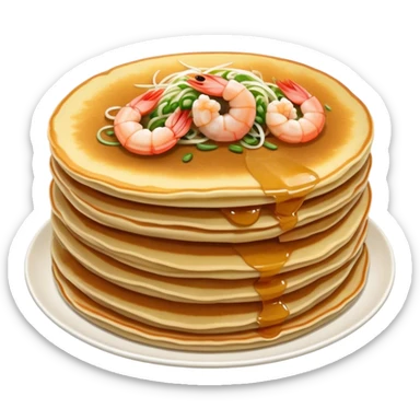 Cinematic Realistic B√°nh x√®o Dish Emoji, depicted as a crispy Vietnamese pancake filled with shrimp, pork, and bean sprouts rendered with dynamic textures and vibrant, appetizing lighting. sticker