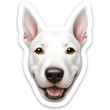 All white bull terrier  sticker