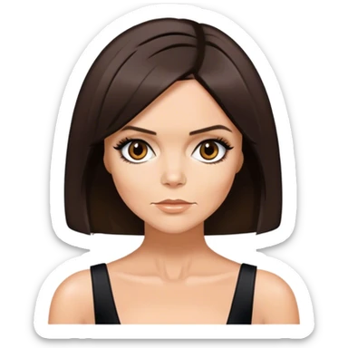 Posh Spice with dark brown hair in a bob cut sticker