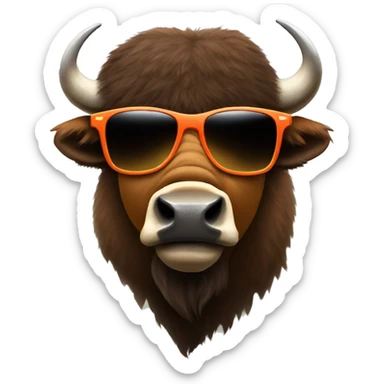 American bison wearing sunglasses sticker