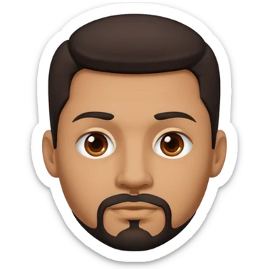 medium skin tone man with dark hair and a goatee, septum piercing sticker
