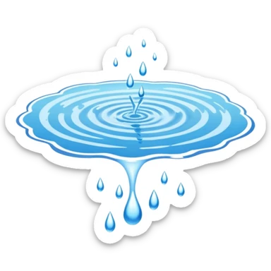 cinematic realistic _  32 a large splashing puddle of water sticker