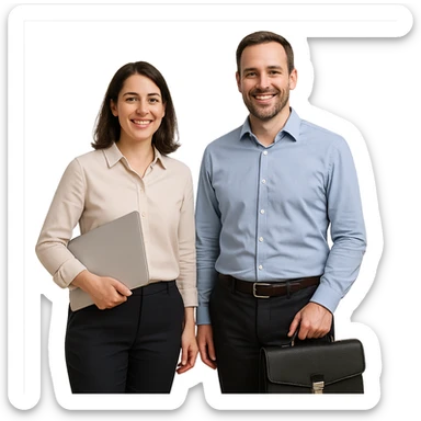 a pair of working parents sticker