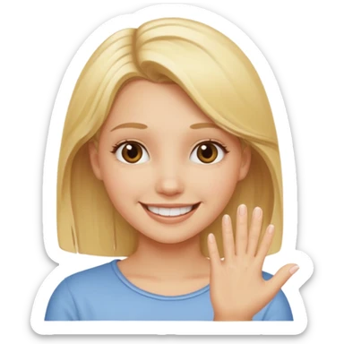 fingermouthing el gesto que es tan viral ahora en tik tok que le haga una chica rubia sticker