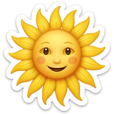 cheerful sun with a smile, warm and welcoming expression, good morning emoji sticker