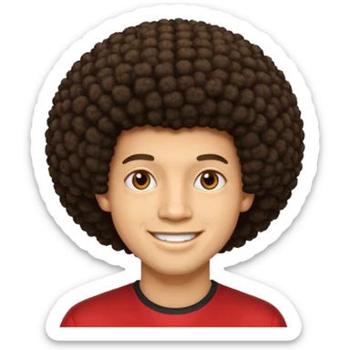 light skin man with afro sticker