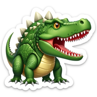A hybrid creature that's part bomb, part dinosaur, and part crocodile sticker