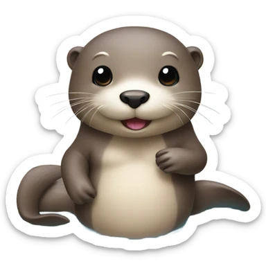 a cute otter wear a bikini sticker