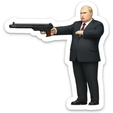 Vladimir Poutine morbidly obese Shooting nobody full body sticker