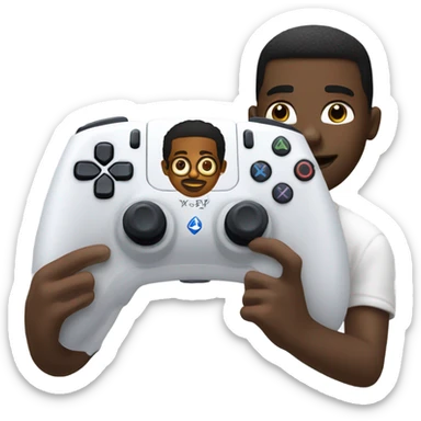 Ps5 controller and a black guy playing sticker
