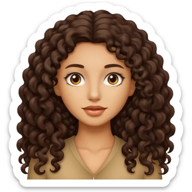Mujer piel canela y pelo rizado largo oscuro  sticker