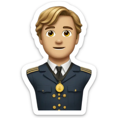 jack dawson from the titanic with a medal sticker